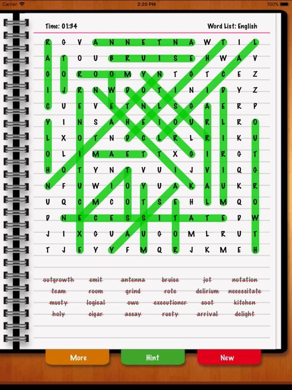 WordSearch Unlimited HD game screenshot