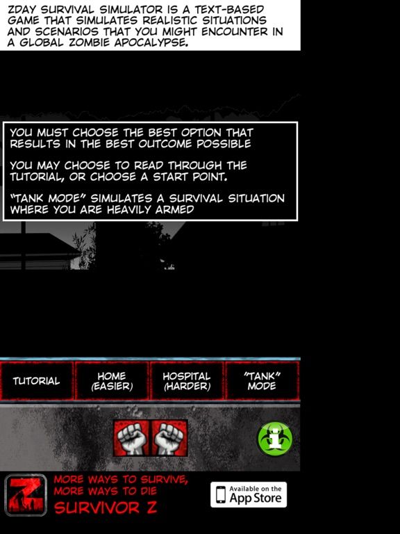 ZDAY Survival Simulator game screenshot