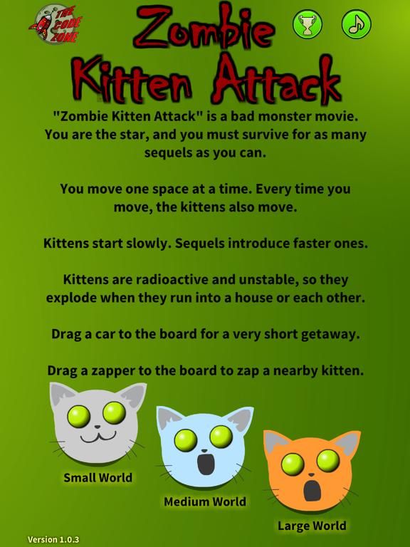 Zombie Kitten Attack game screenshot