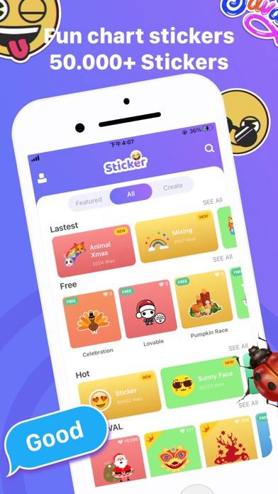 Fun chart stickers iOS