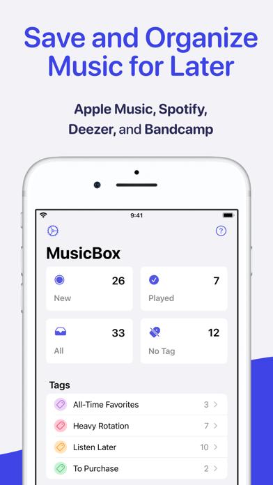MusicBox: Save Music for Later iOS