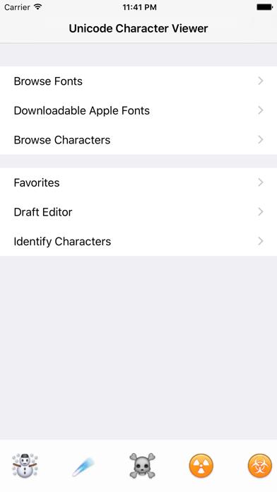 Unicode Character Viewer iOS