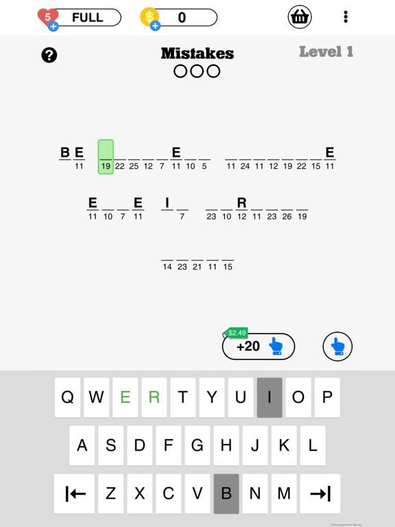 Cryptogram Word Challenge iPhone Screenshot