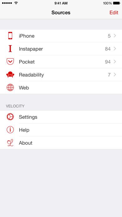 Velocity – Speed Reader iOS