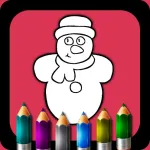 Christmas. Coloring books for kids ios icon