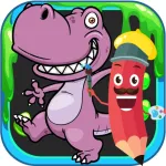 Cute Dinosaur Coloring Book App Icon