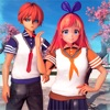 Anime School Girl Love Life 3D App Icon