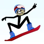 Stickman Snowboarder Free ios icon