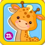 Abby Monkey: Animated Puzzle Adventures Game with Animals and Vehicles for Toddlers & Preschool Explorers by 22learn App icon