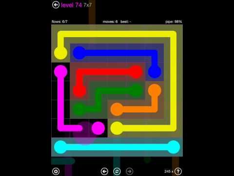Video guide by iOS-Help: Flow Free 7x7 level 74 #flowfree