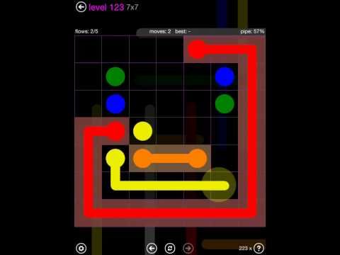 Video guide by iOS-Help: Flow Free 7x7 level 123 #flowfree