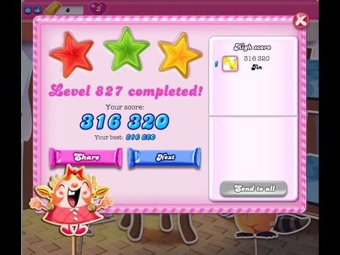 Video guide by Jin Luo: Candy Crush Level 827 #candycrush
