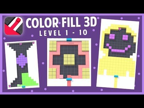 Video guide by Lucie: Color Fill 3D Level 1-10 #colorfill3d