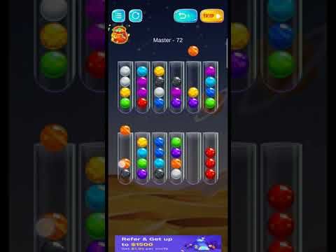Video guide by AR Android Puzzle Gameing: Golden Bubble Sort Level 72 #goldenbubblesort