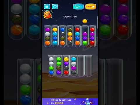 Video guide by AR Android Puzzle Gameing: Golden Bubble Sort Level 69 #goldenbubblesort