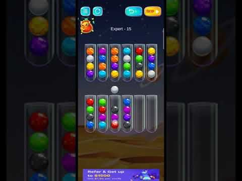 Video guide by AR Android Puzzle Gameing: Golden Bubble Sort Level 15 #goldenbubblesort