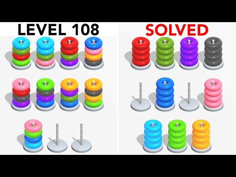 Video guide by Sorting Games: Hoop Stack Level 108 #hoopstack