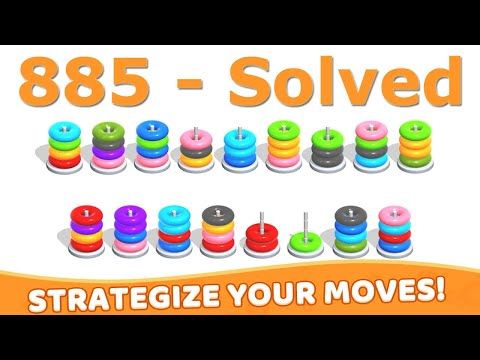 Video guide by Mobile Puzzle Games: Hoop Stack Level 885 #hoopstack