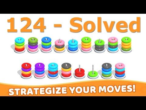 Video guide by Mobile Puzzle Games: Hoop Stack Level 124 #hoopstack