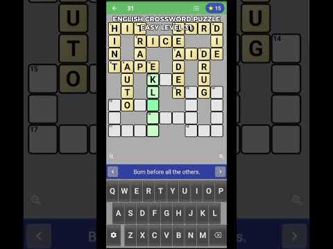 Video guide by The Bubbly Lili: English Crossword Puzzle Level 31 #englishcrosswordpuzzle