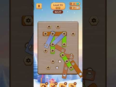 Video guide by Quiz Land: Wood Nuts & Bolts Puzzle Level 55 #woodnutsamp