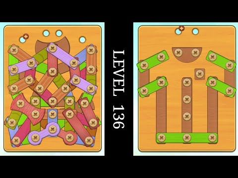Video guide by DB2 Gaming: Wood Nuts & Bolts Puzzle Level 136 #woodnutsamp