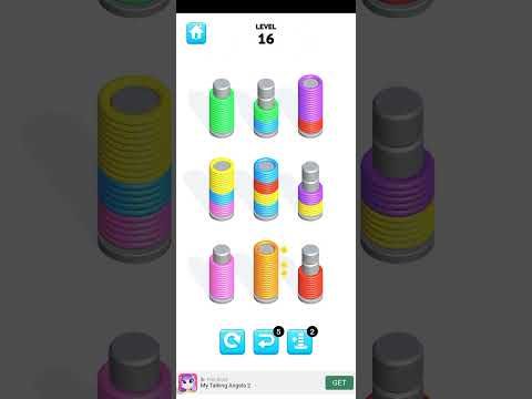 Video guide by All Games Here : Slinky Sort Puzzle Level 16 #slinkysortpuzzle