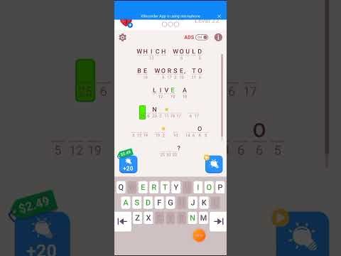 Video guide by The Gamer?: Cryptogram Level 22 #cryptogram