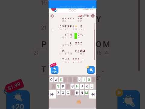 Video guide by The Gamer?: Cryptogram Level 20 #cryptogram