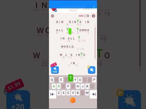 Video guide by The Gamer?: Cryptogram Level 21 #cryptogram
