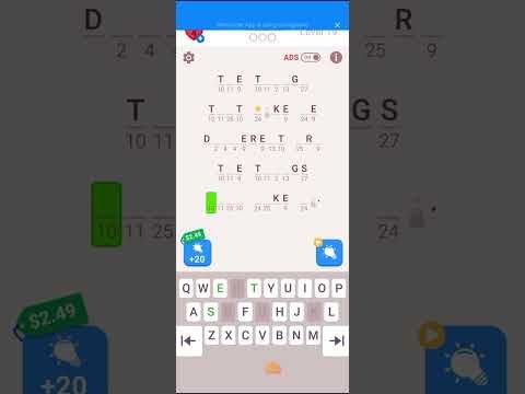 Video guide by The Gamer?: Cryptogram Level 19 #cryptogram