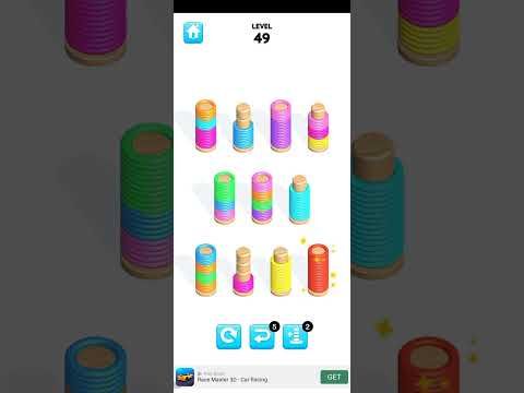 Video guide by All Games Here : Slinky Sort Puzzle Level 49 #slinkysortpuzzle