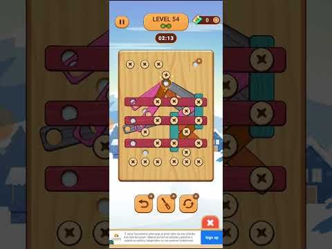 Video guide by MobileGamesWalkthroughs: Wood Nuts & Bolts, Screw Level 54 #woodnutsamp
