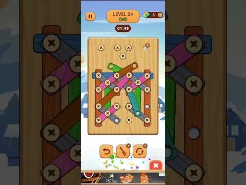 Video guide by MobileGamesWalkthroughs: Wood Nuts & Bolts, Screw Level 24 #woodnutsamp