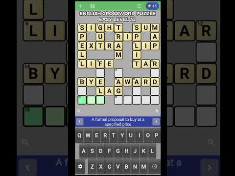 Video guide by The Bubbly Lili: English Crossword Puzzle Level 32 #englishcrosswordpuzzle