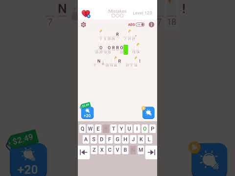 Video guide by Games Tutorial: Cryptogram Level 123 #cryptogram