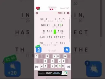 Video guide by Dragon_master: Cryptogram Level 240 #cryptogram