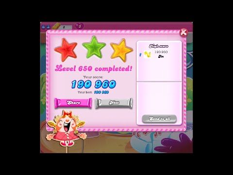Video guide by Jin Luo: Candy Crush Level 650 #candycrush