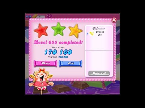 Video guide by Jin Luo: Candy Crush Level 655 #candycrush