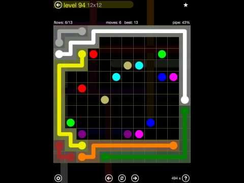 Video guide by iOS-Help: Flow Free 12x12 level 94 #flowfree