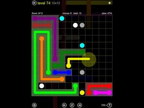 Video guide by iOS-Help: Flow Free 12x12 level 74 #flowfree