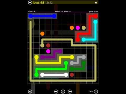 Video guide by iOS-Help: Flow Free 12x12 level 68 #flowfree