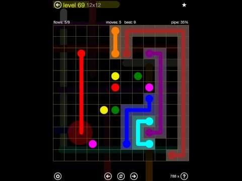 Video guide by iOS-Help: Flow Free 12x12 level 69 #flowfree