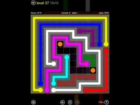 Video guide by iOS-Help: Flow Free 12x12 level 37 #flowfree