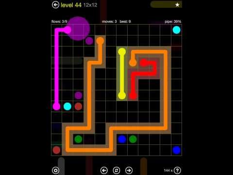 Video guide by iOS-Help: Flow Free 12x12 level 44 #flowfree