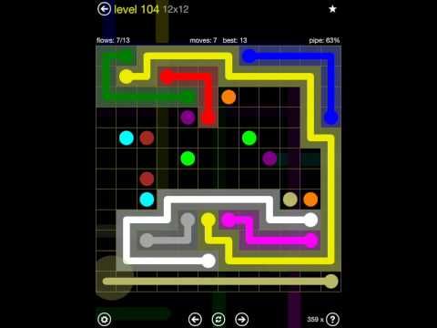 Video guide by iOS-Help: Flow Free 12x12 level 104 #flowfree