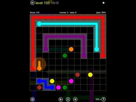 Video guide by iOS-Help: Flow Free 12x12 level 105 #flowfree