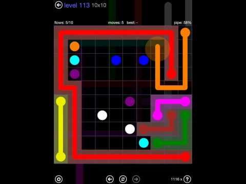Video guide by iOS-Help: Flow Free 10x10 level 113 #flowfree