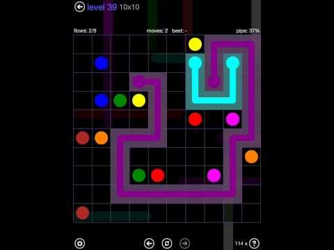 Video guide by iOS-Help: Flow Free 10x10 level 39 #flowfree
