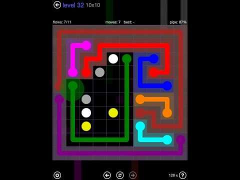 Video guide by iOS-Help: Flow Free 10x10 level 32 #flowfree